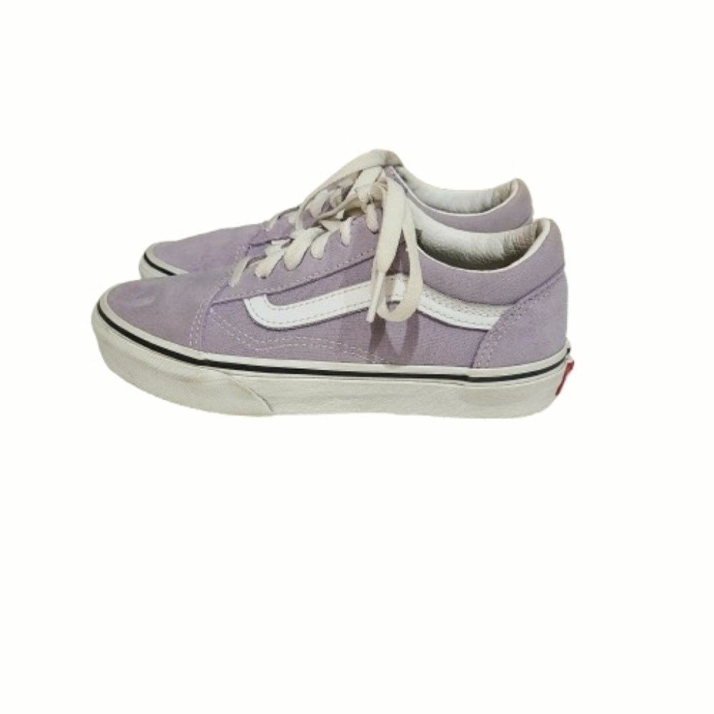 Vans Kids Canvas Skate Sneakers Purple Round Toe - Picture 5 of 10